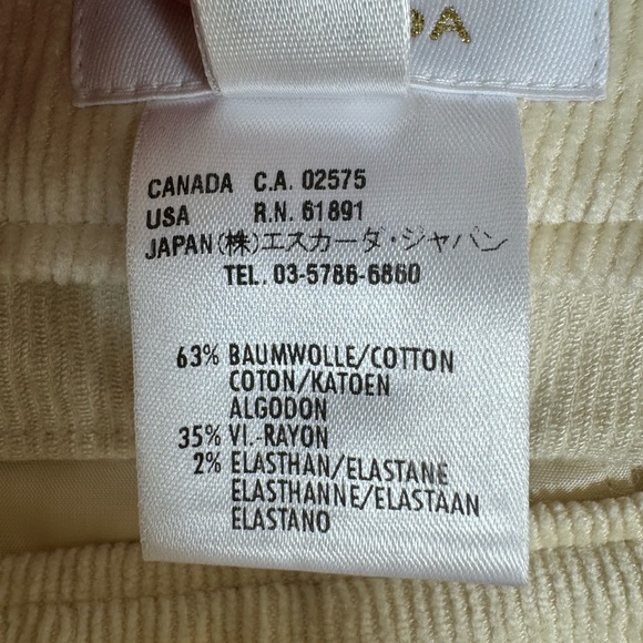 ESCADA ivory butter-soft corduroy look jean, size 36 EU - Picture 10 of 14